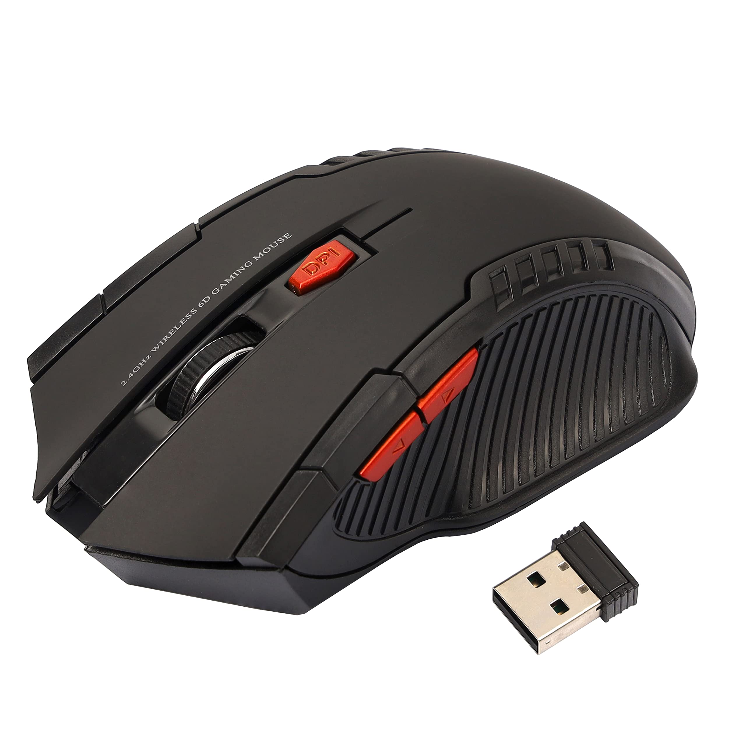 WEETOTUNG 2.4G Wireless Mouse with USB Receiver, Ergonomic PC Mouse, DPI Adjustable For Computer, Mac, Laptop, Desktop - Black