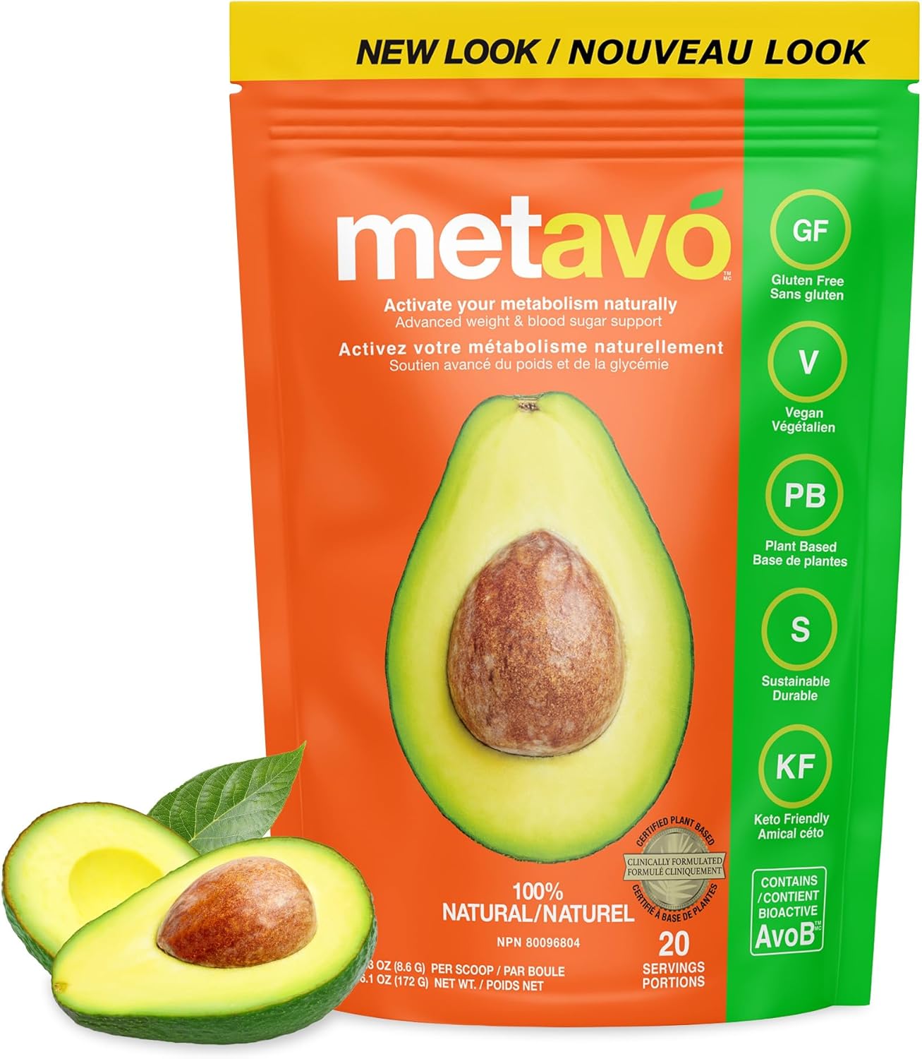 Metavo Smoothie Mix – Energy Support Supplement with AvoB, Vitamin C & Chromium, Ideal for Smoothie Blender Recipes, Sugar-Free Nutrition Powder, Healthy Beverages for Adults, 20 Servings-1 Count