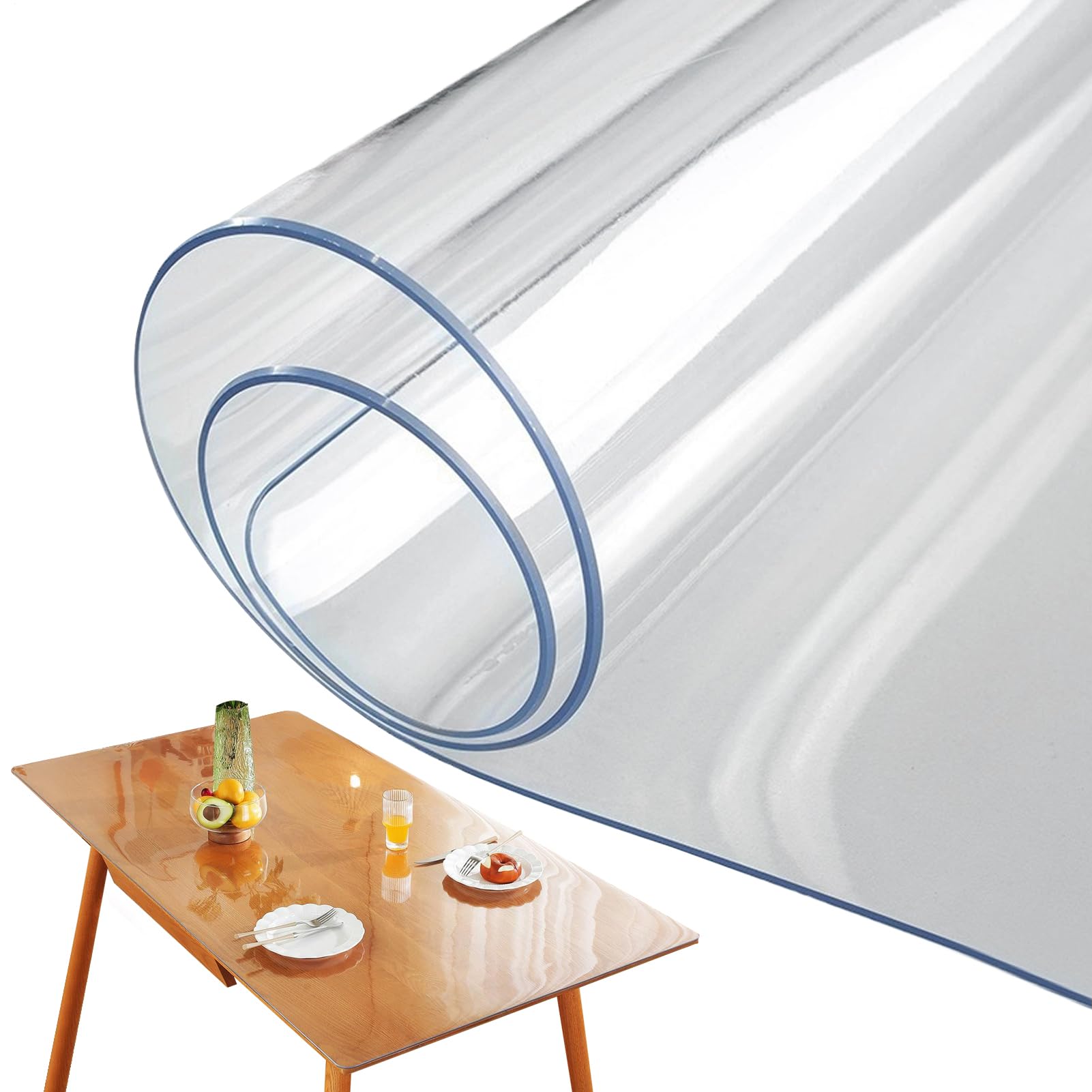 Protection de table transparente en PVC pour bureau de travail restaurant et nappe de cuisine