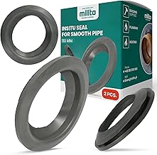 2 x Millto Smooth Pipe Seal 110 mm Seal for Sewer Pipe Smooth Pipe Rubber Seal Rubber Sealing Ring Lip Seal Sewer Pipe Seal Flexible Seal