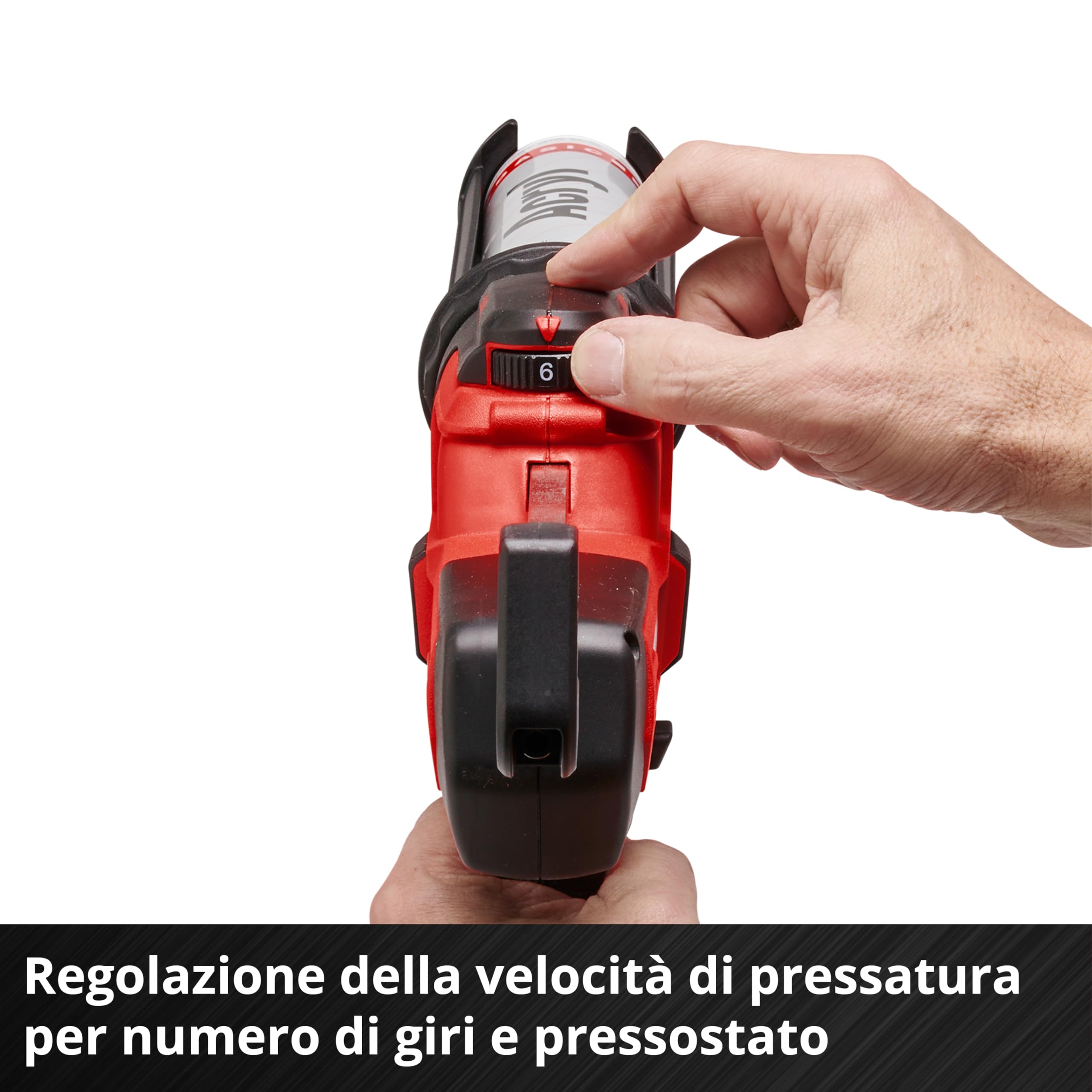 Pistola per silicone a cartuccia Einhell a batteria TE-SG 18/10 Li-Solo Power X-Change (18 V, per cartucce da 310 ml, regolabile fino a 2.000 N, batterie escluse)