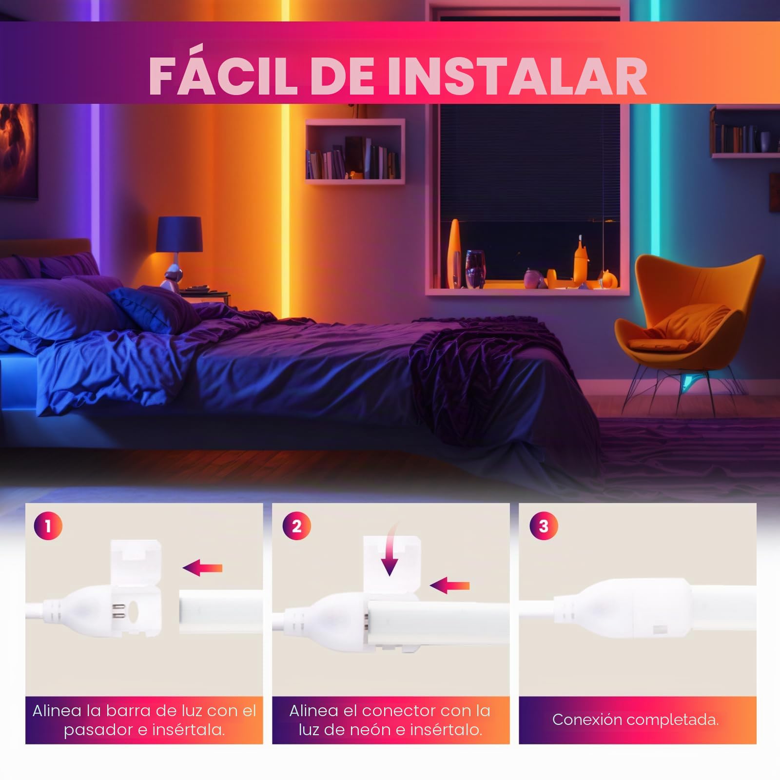 220V COB LED tira de neón，30m luz blanca 6000K，Recortable, impermeable y flexible，Diseño DIY，Ideal para decorar dormitorios, salones, salas de juegos, cocinas y tiendas
