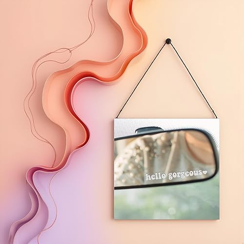 Miniatura 2 de 4 calcomanías blancas de 3.9 in, diseño de espejo retrovisor para espejo retrovisor, calcomanía de pared para automóvil, regalo para mujeres,