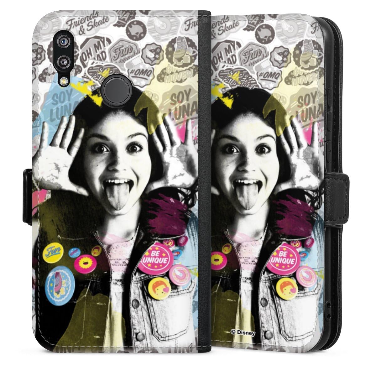 DeinDesign Etui Compatible avec Huawei P20 Lite Etui Folio Etui magnetique Soy Luna Disney