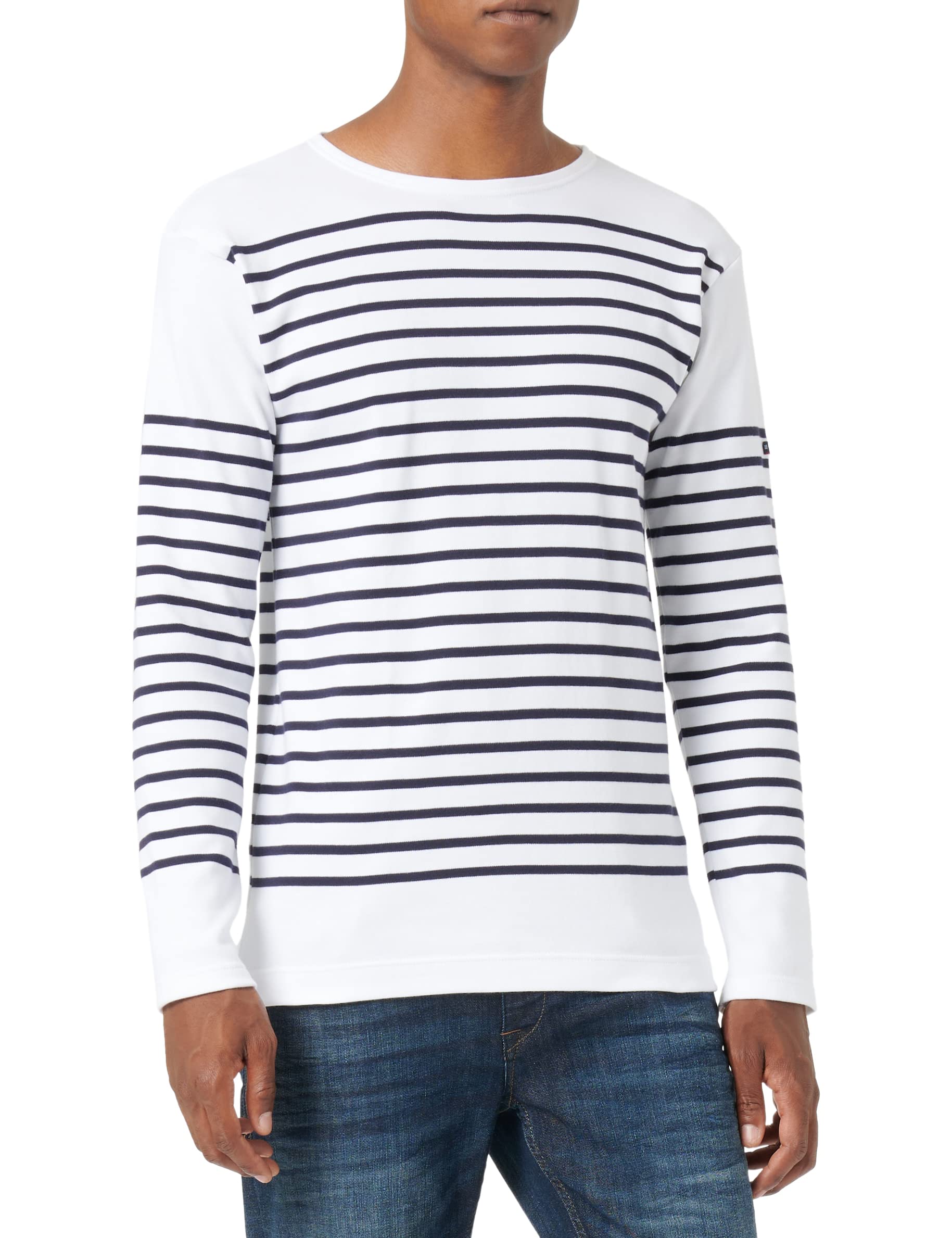 Armor Lux Men's Marinière Amiral Homme Jumper, White (400 Blanc/Navire 400), Small