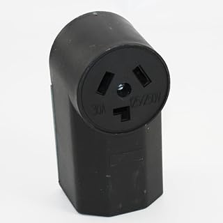 EATON WD125 Dryer Electrical Receptacle, V, 30 A, 3 Pole, 3 Wire, Black