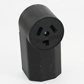EATON WD125 Dryer Electrical Receptacle, V, 30 A, 3 Pole, 3 Wire, Black