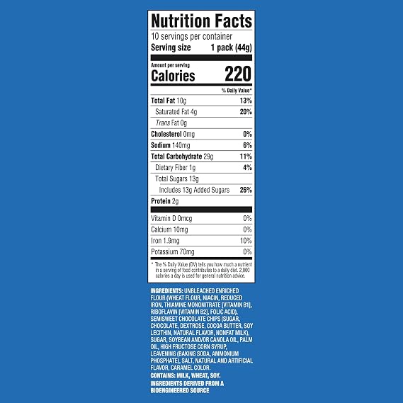 CHIPS AHOY! Original Chocolate Chip Cookies, 40 Snack Packs (4 Cookies Per Pack, 4 Boxes)