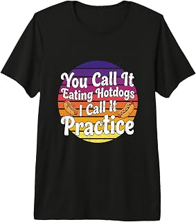 Funny Hotdog Eating Practice Humor Competitive Eating Food J Premium Tri-Blend T-Shirt