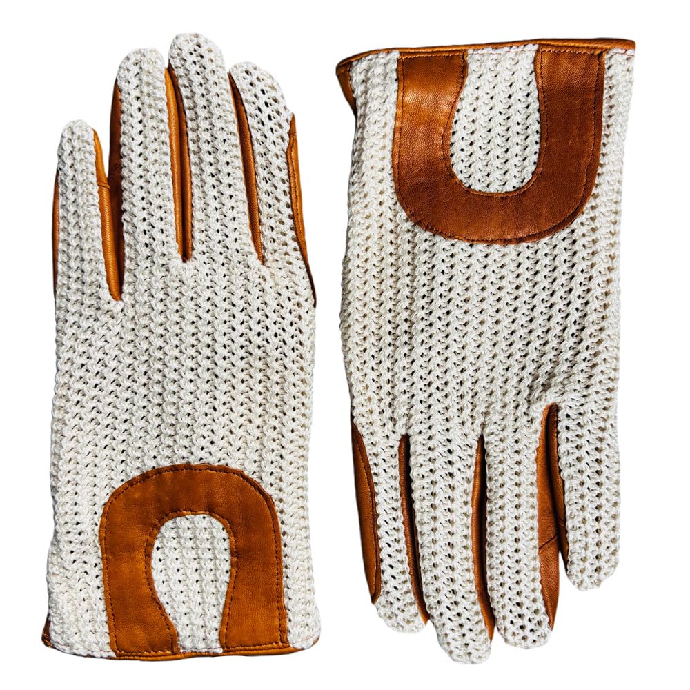 Harssidanzar Guantes de equitación, genuino cuero de oveja malla transpirable, ligero y cómodo guantes de equitación DM302 — view 3
