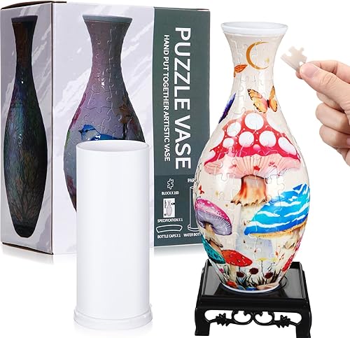 Miniatura 10 de Jarrón Rompecabezas 3D Jarrón de Flores Rompecabezas Hecho de 160 Piezas de Plástico Curvado 3D Regalo DIY para Novedades en Casa Adecuado para