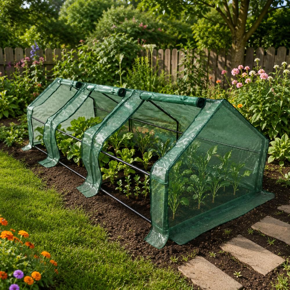 Wolnostojąca mini szklarnia ogrodowa PE 140 g, M2, 270 x 95 x 95 cm, do warzyw i ziół