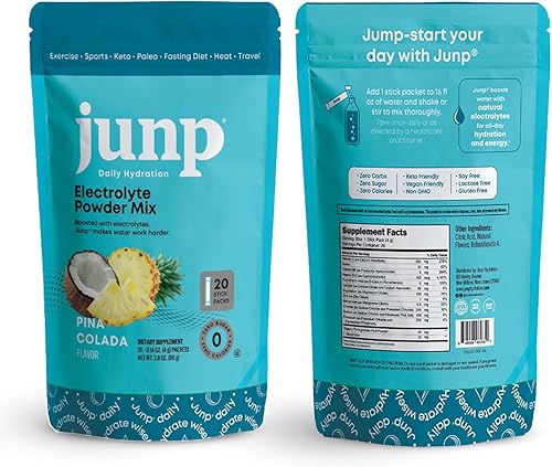 Miniatura 69 de JUNP Paquetes de electrolitos en polvo sin azúcar para agua, paquetes de hidratación instantánea con sal y potasio, cero calorías, sin