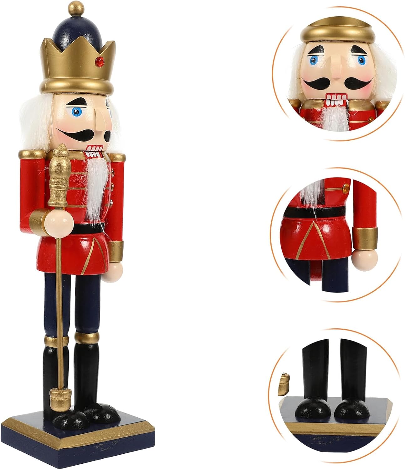 Cabilock Wooden Nutcracker Ornament Xmas Nutcracker Figurine Christmas Tree Hanging Decoration Classic Holiday Wood Craft for Seasonal Home Décor