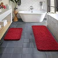 Vista 207 de MIULEE - Juego de 2 tapetes para baño, absorbentes, microfibra esponjosa y gruesa, con reverso antideslizante, lavable a máquina, para baño, ducha