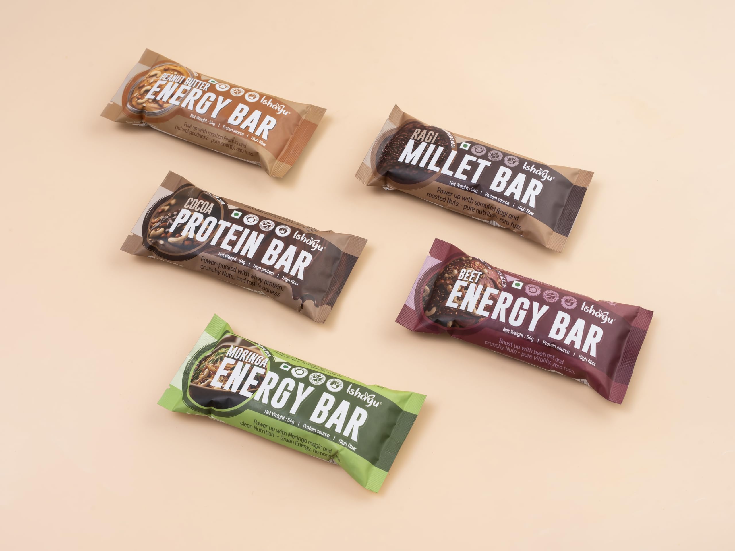 Ishayu|Moringa Energy Bar – Protein source & High Fiber – Made with Handpicked Ingredients - No Added Sugar - No Preservatives - No Artificial Flavours & Colours - All Natural|54g — Amazon image 6