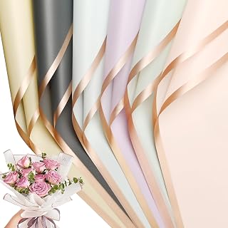 30 Sheets 6 Cool colors Cool Flower Bouquet Wrapping Paper,Florist Supplies Waterproof Floral Bouquet Wrapping Paper Bouquet Accessorie,Flower Shop Packaging Pape for DIY Gift Wedding Birthday