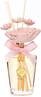 MİSSİ 130 ml Pembe Çiçek Seramik Taş Bambu Çubuklu