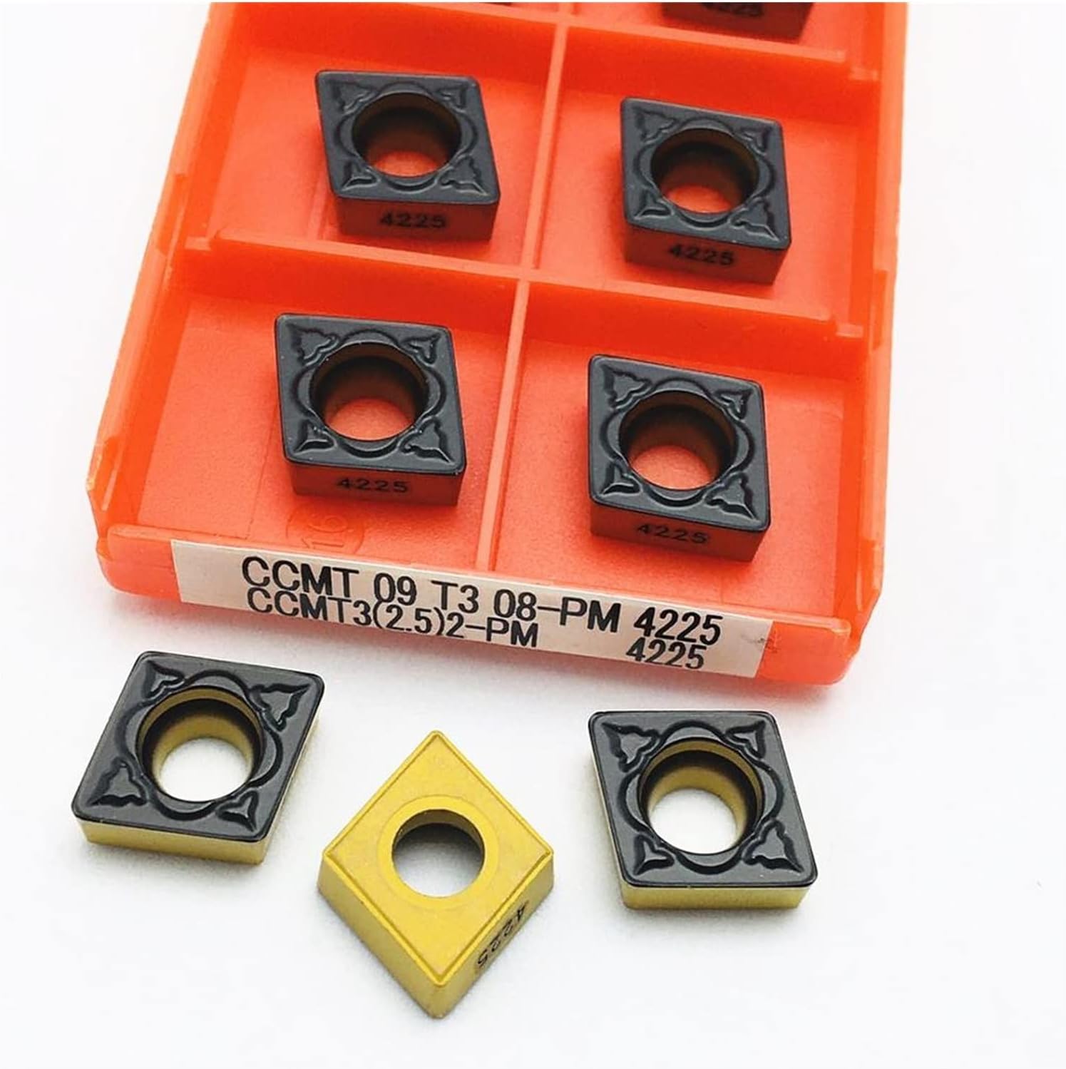 Carbide Milling Cutter CCMT09T304 PM 4225 CCMT09T308 PM 4225 Internal Turning Tool Carbide Inserts Turning Tools Turning Inserts (Angle : CCMT09T304 PM 4225, Shank Diameter : 10PCS(1box))