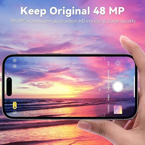 Miniatura 4 de CloudValley Protector de lente de cámara con purpurina para iPhone 14 Pro  14 Pro Max, vidrio templado 9H diseño todo en 1, compatible con fundas,