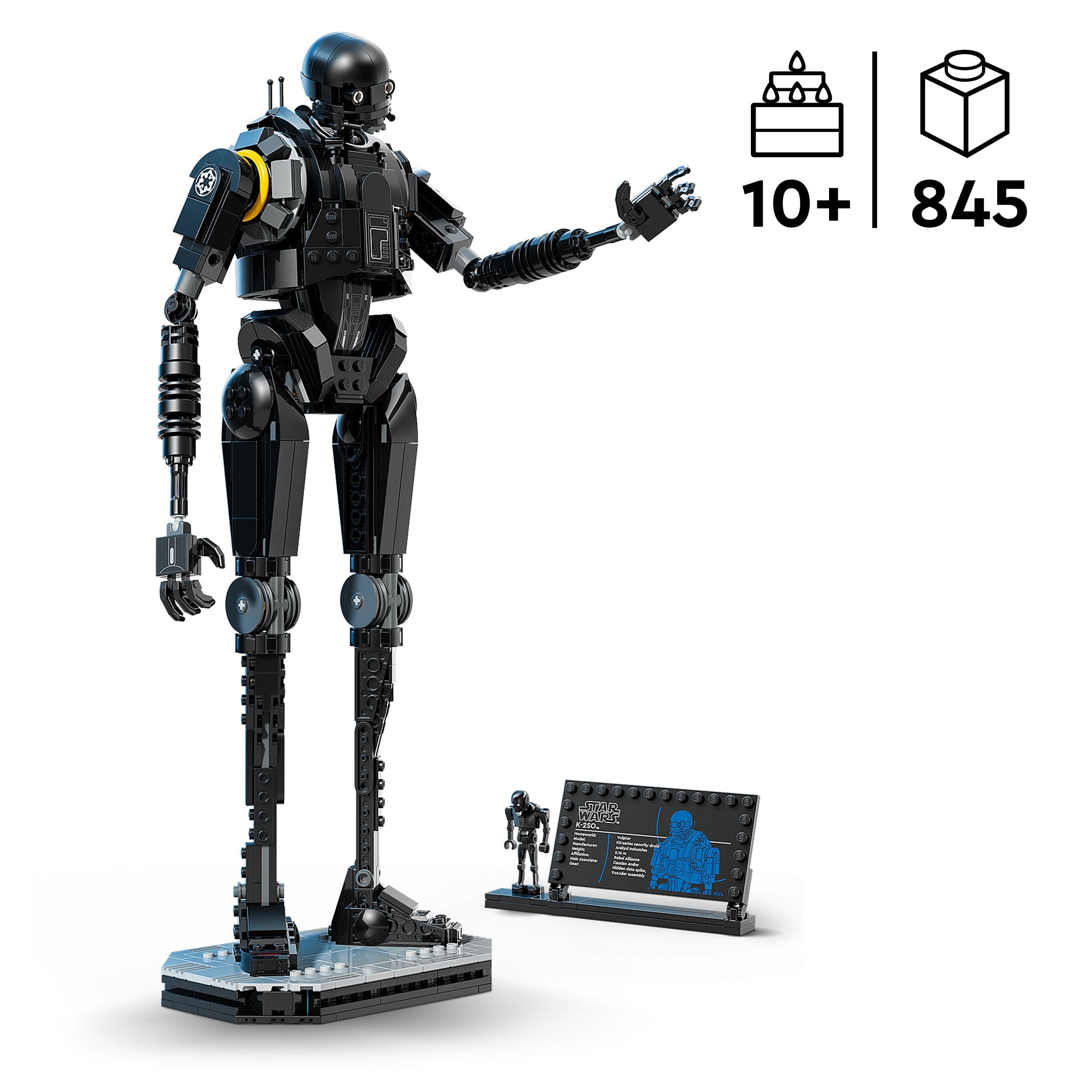 LEGO Star Wars 75434 Droide di Sicurezza K-2SO - Action Figure Giocattolo Snodabile da Costruire e da Esporre - Modello da Collezione con Targhetta - Regalo per Bambini, Bambine e Adulti Fan di Andor
