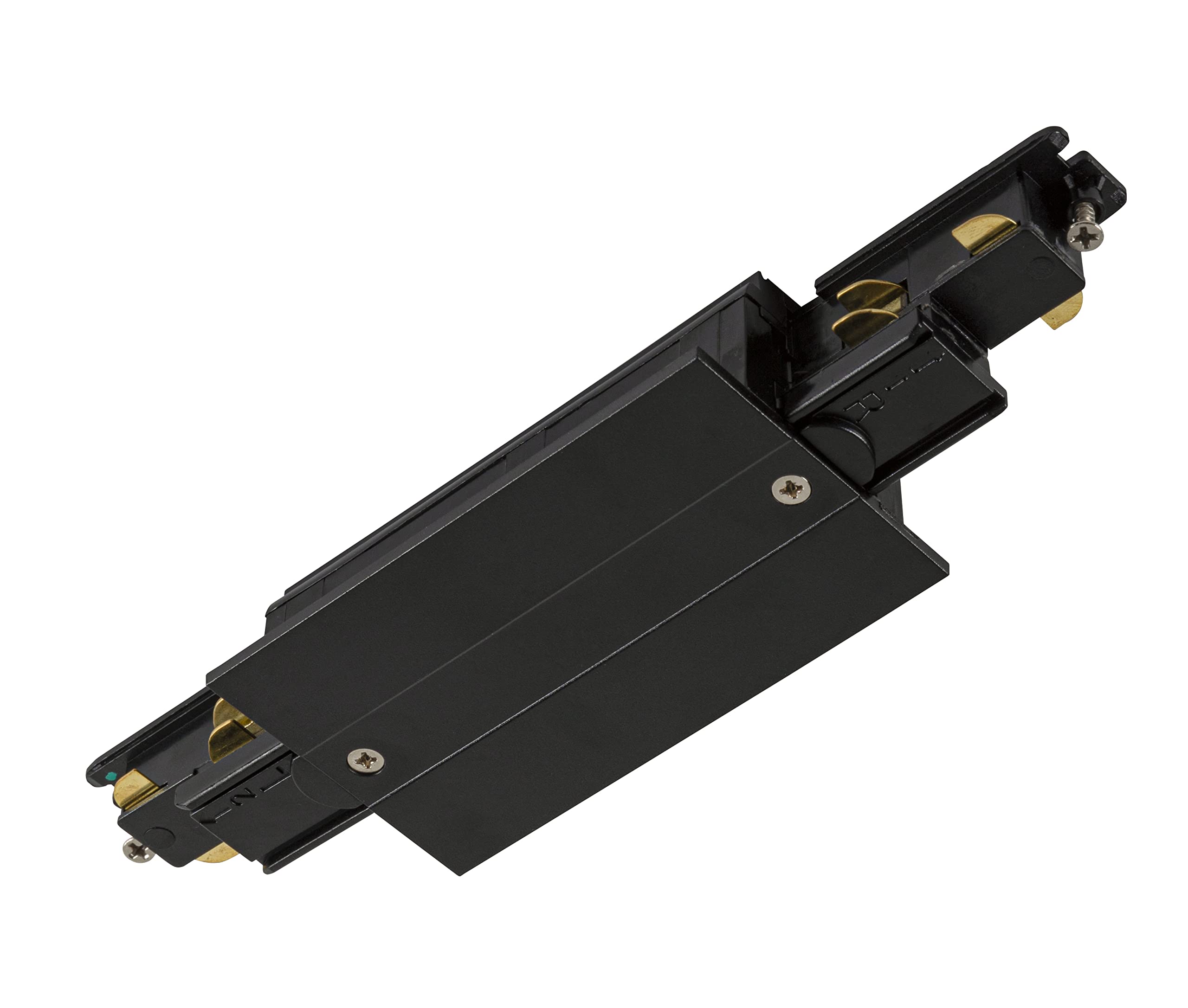 Connecteur longitudinal S-TRACK noir SLV pour rail 3 phases dimmable
