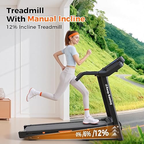 Miniatura 7 de Lastforever Cinta de correr plegable de 3.5 HP para el hogar, capacidad de 350 libras, cintas de correr portátiles con inclinación manual de 3