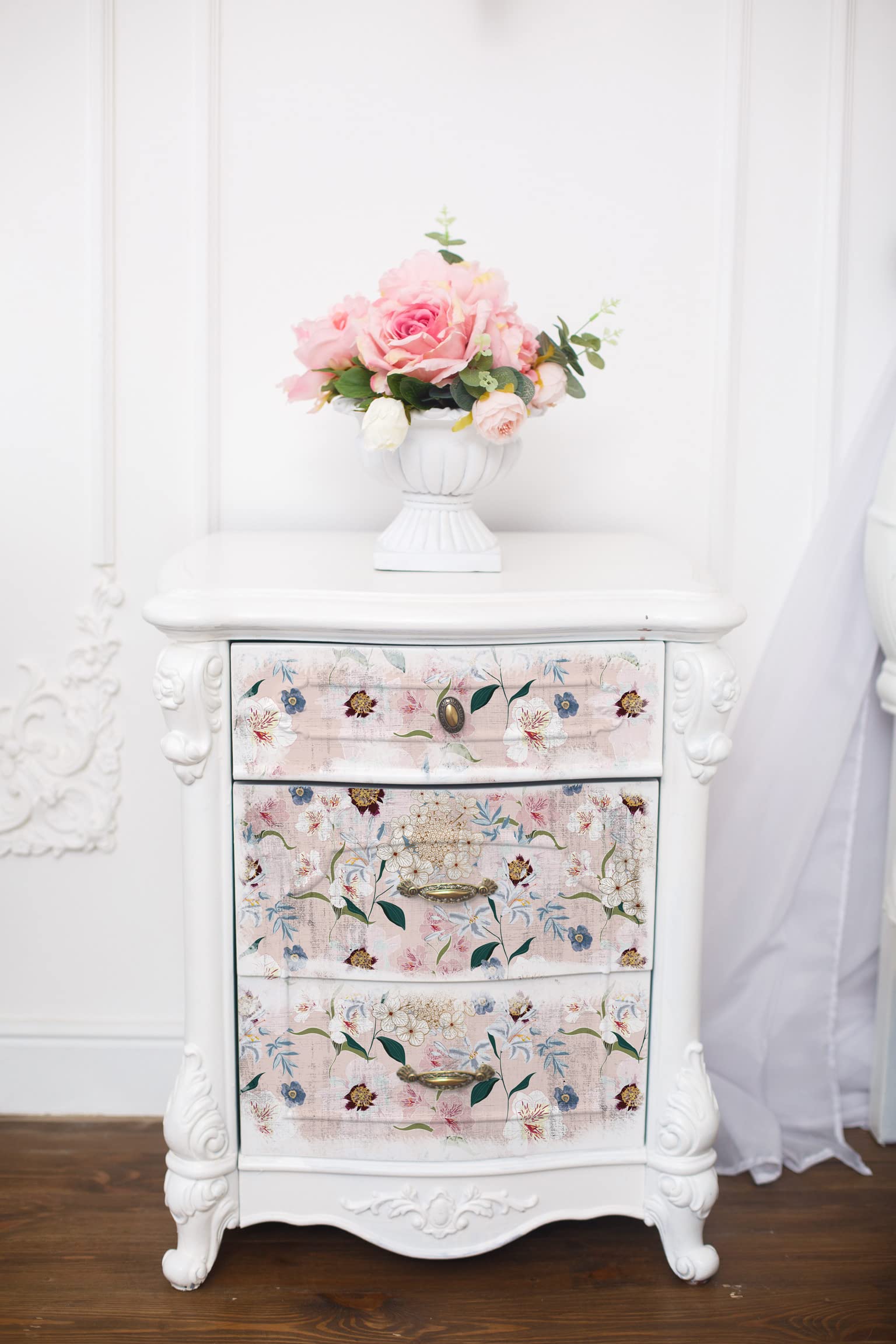 Prima Re-Design Decoupage Decor Tissue Paper 19"X30"-Blush Floral