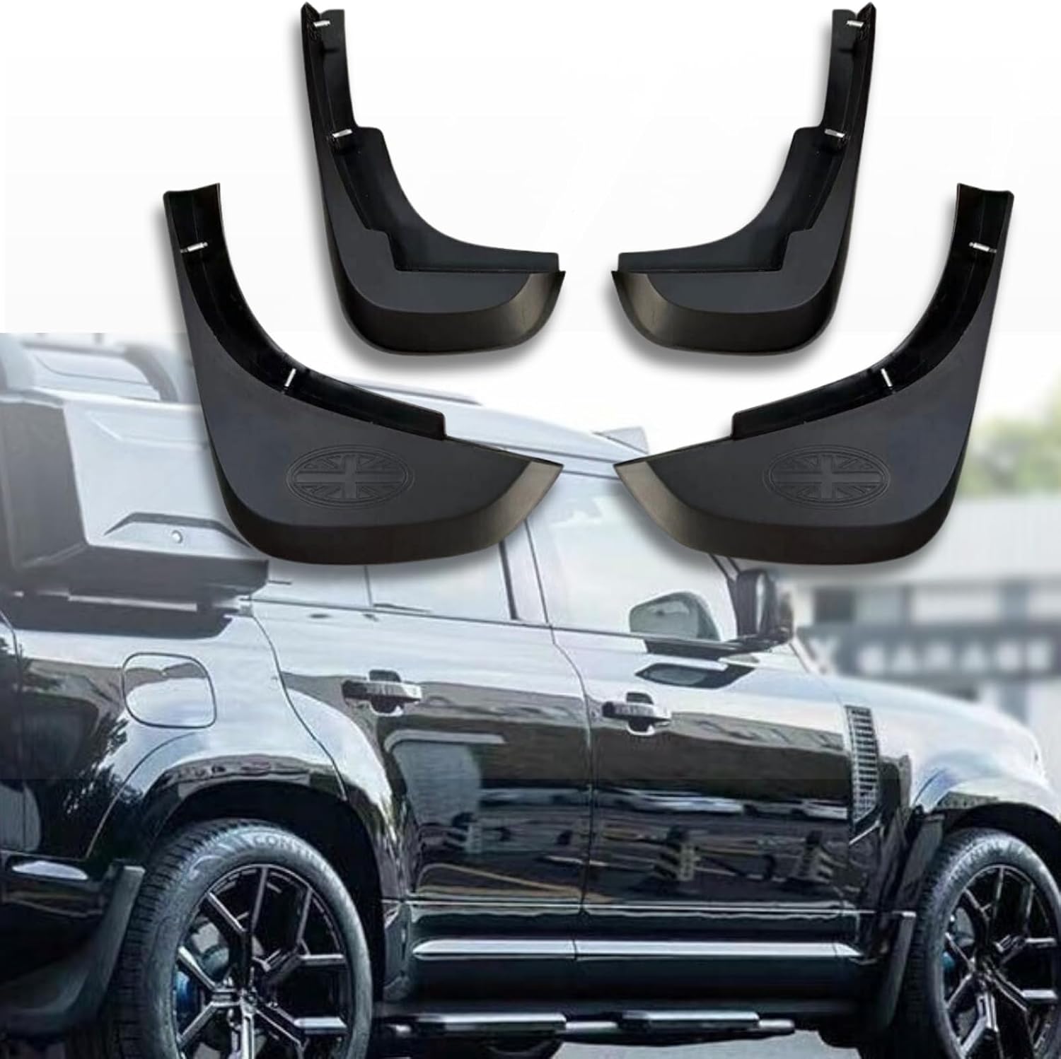 4PC Mud Flaps Mudguards Mudflaps Fenders Splash Guards Fit for Land Rover Defender 130 2023 2024 2025 2026 Matte Black ABS Accessories
