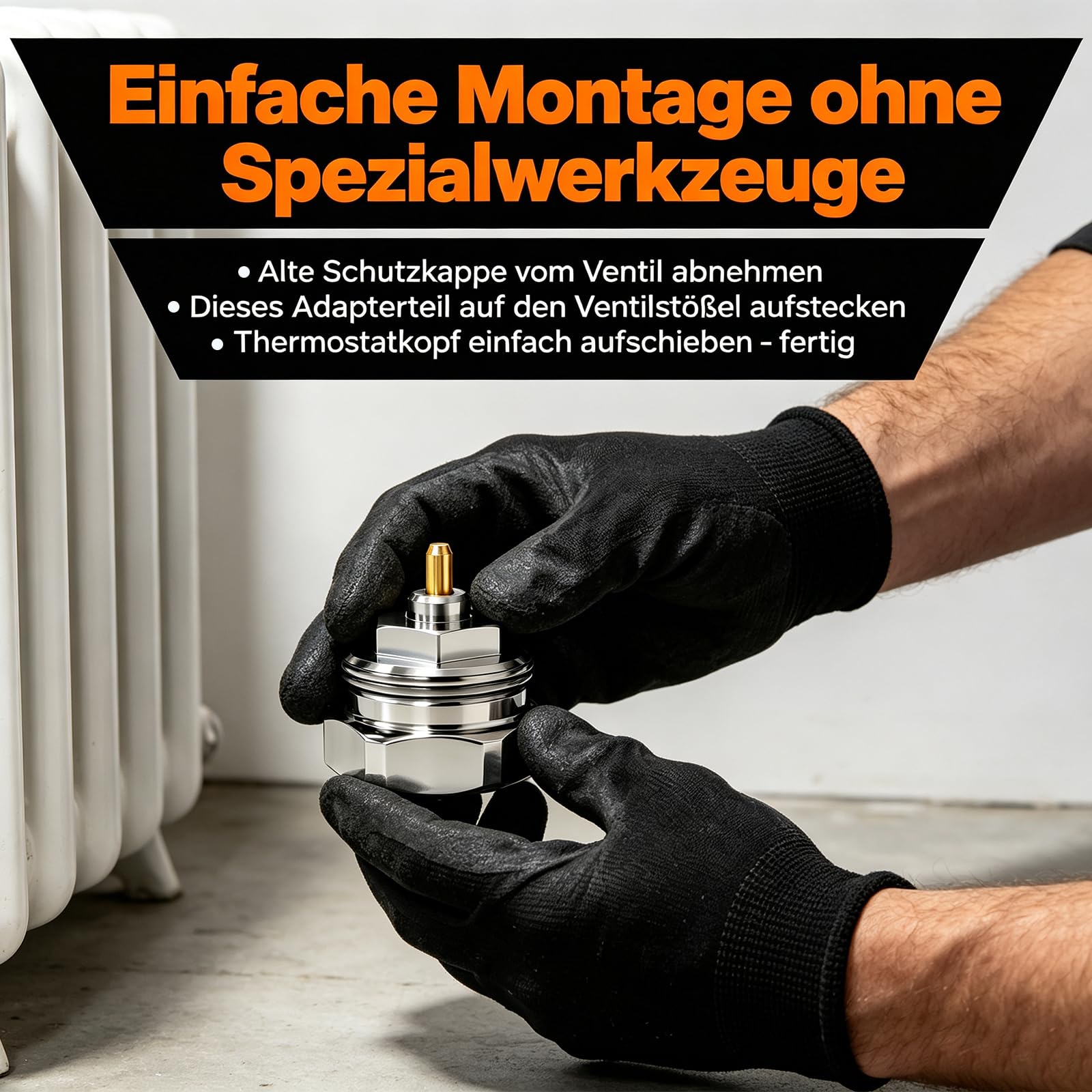 8 Stück Metall Heizkörperventiladapter, Kompatibel mit Oventrop Heizkörperthermostat, Umrüstadapter für Thermostatventile von Gewinde M30 x 1,0 auf M30 x 1,5, aus Messing