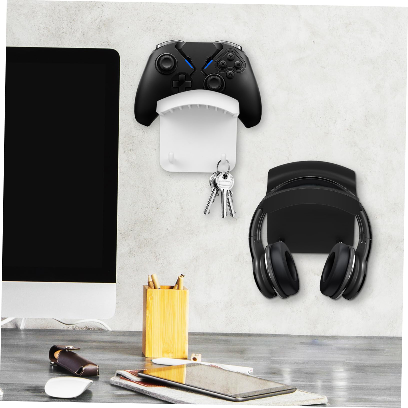 Angoily 8 Uds Soporte Adhesivo Para Auriculares Soporte De Controlador Para Auriculares Para Juegos Estante De Exhibición De es Para es Para