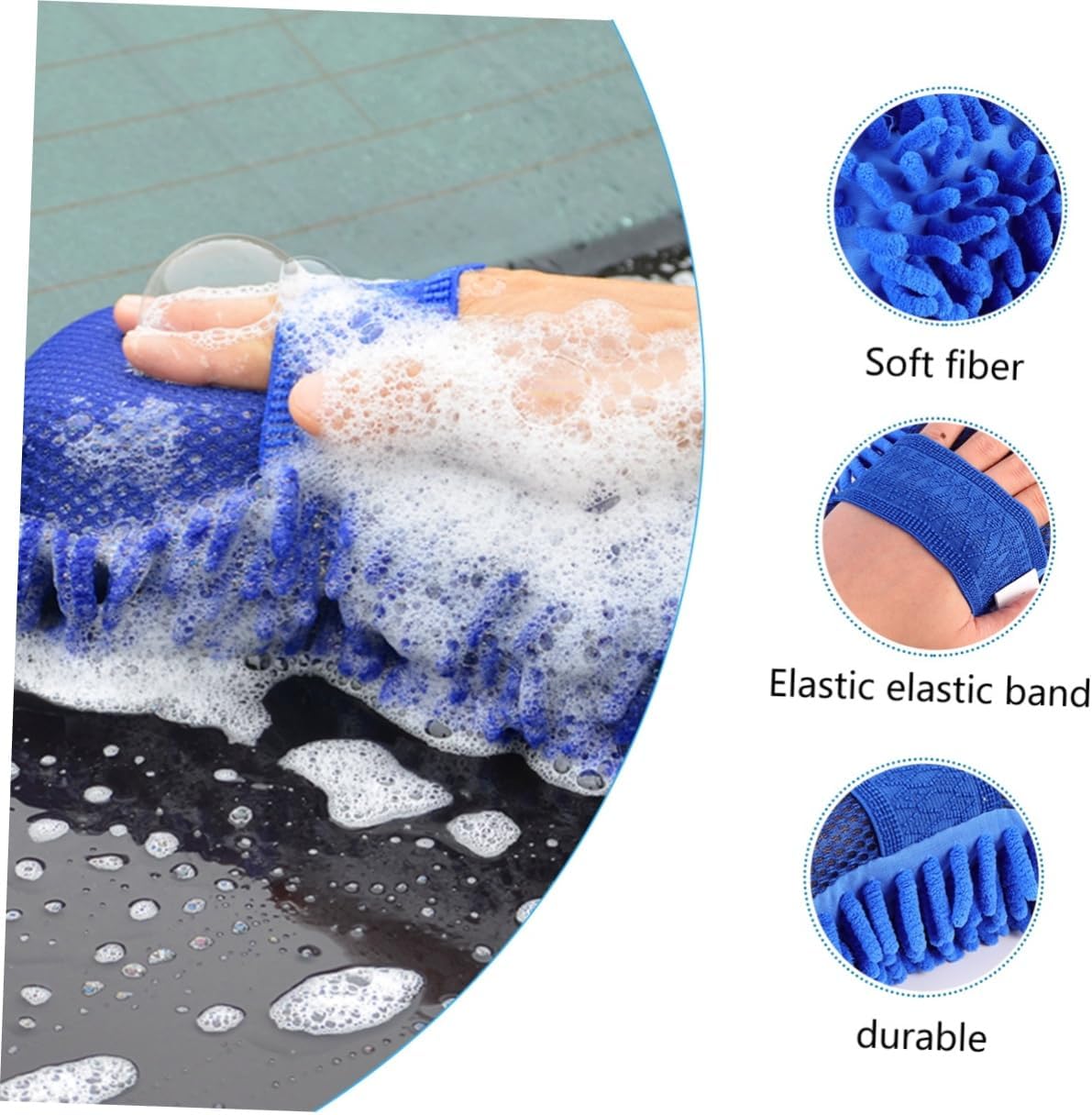 Zerodeko 6pcs Car Wash Mitts Microfiber Auto Cleaning Gloves Scratch Car Wash Tool for Vehicle Cleaning Multi-Purpose Use for Home Bathroom Easy to Use