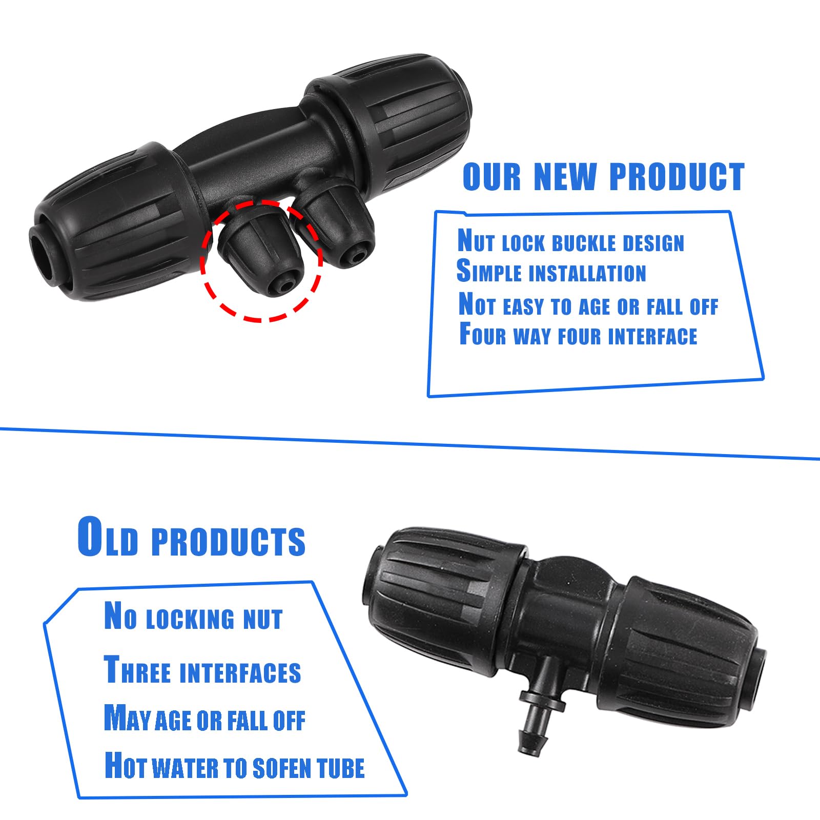Kit De Accesorios De Riego - 10 Tapones De 1/2 Pulgada Para Sistemas De Goteo, Compatible Con Tubería De 16 Mm, Color Negro (ABS Resistente)