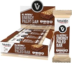 VITALDIN SPORT All Natural Energy Paleo Bar Almendra & Coco – 12 barritas x 40 gramos – Barritas Energéticas Naturales con Dátil y Frutos Secos – Veganas & Sin Azúcares Añadidos