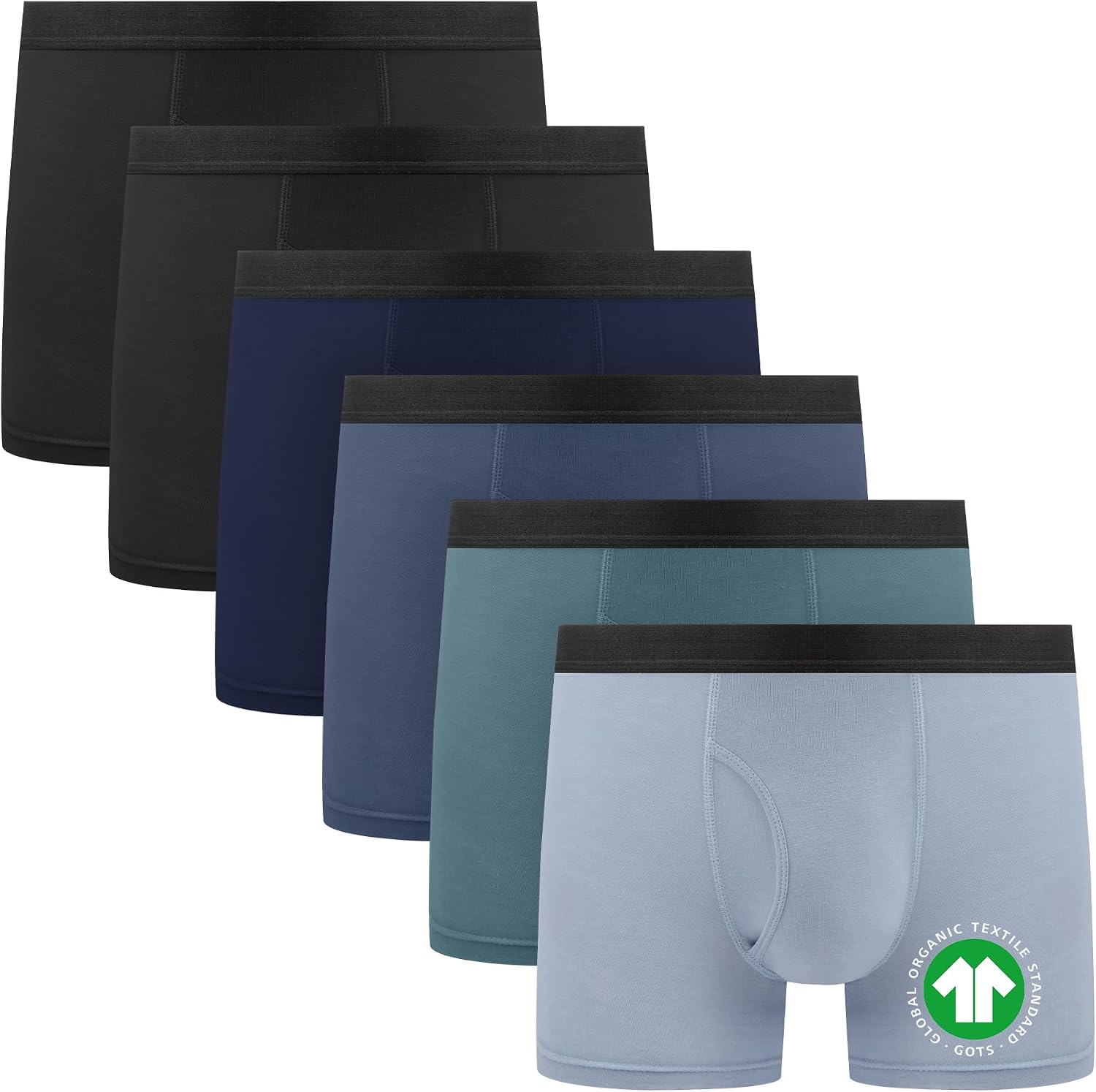 Organic Cotton Boys Underwear 6-18Y Boxer Briefs 6 Pack Comfort