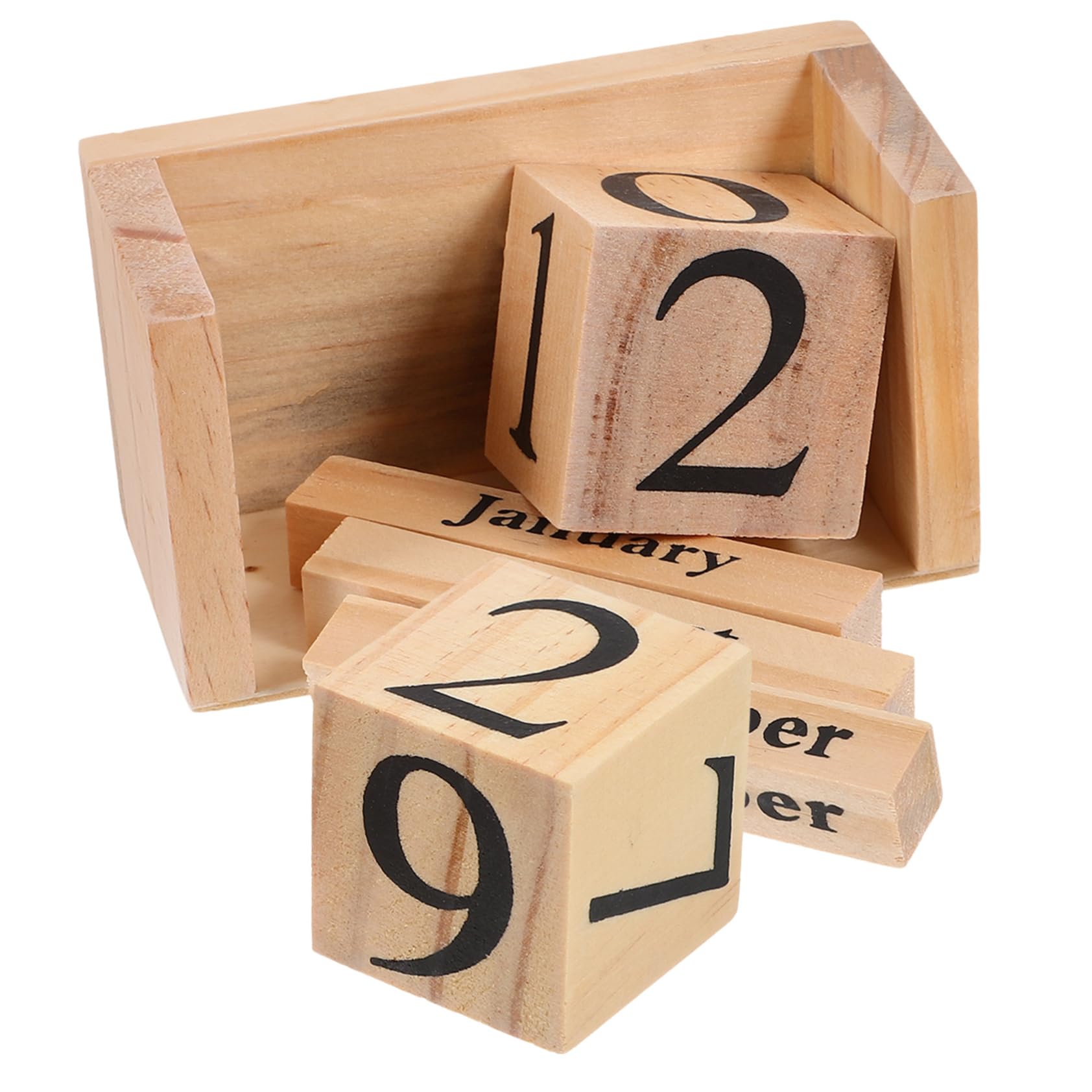 SEWACC 5St Kalender aus Holzblöcken the office büroradio holzclogs Tischdekoration Holzblock-Kalender Monat Datumsanzeige Büro Tisch Block hölzern