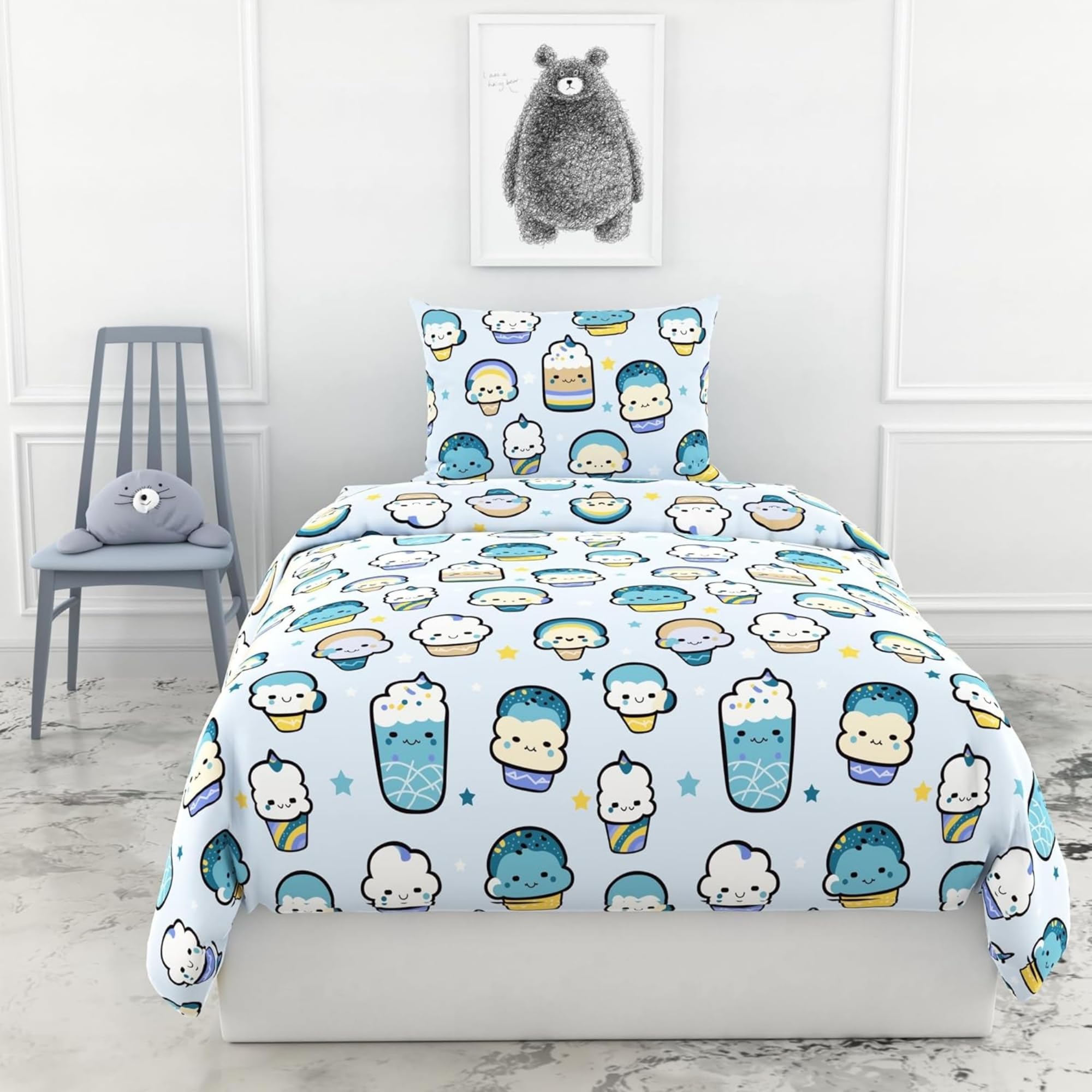 Loreto 100% Cotton Single Bed Sheet with 1 Pillow Cover, 54 x 84 inch
