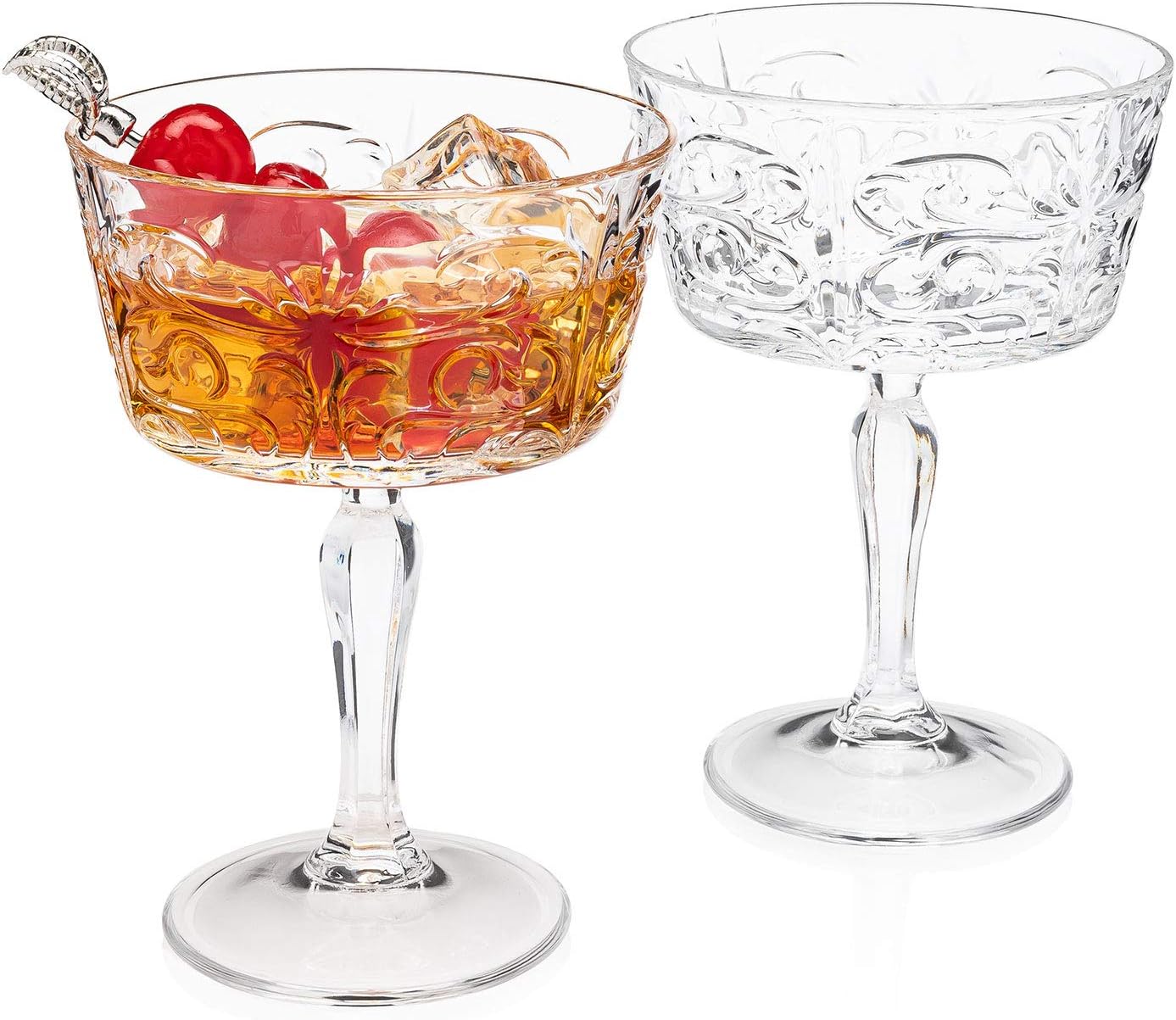 HISTORY COMPANY The British Gentleman’s Club Crystal Cocktail Glass – 2-Piece Set for Classic Cocktails (Gift Box Collection)