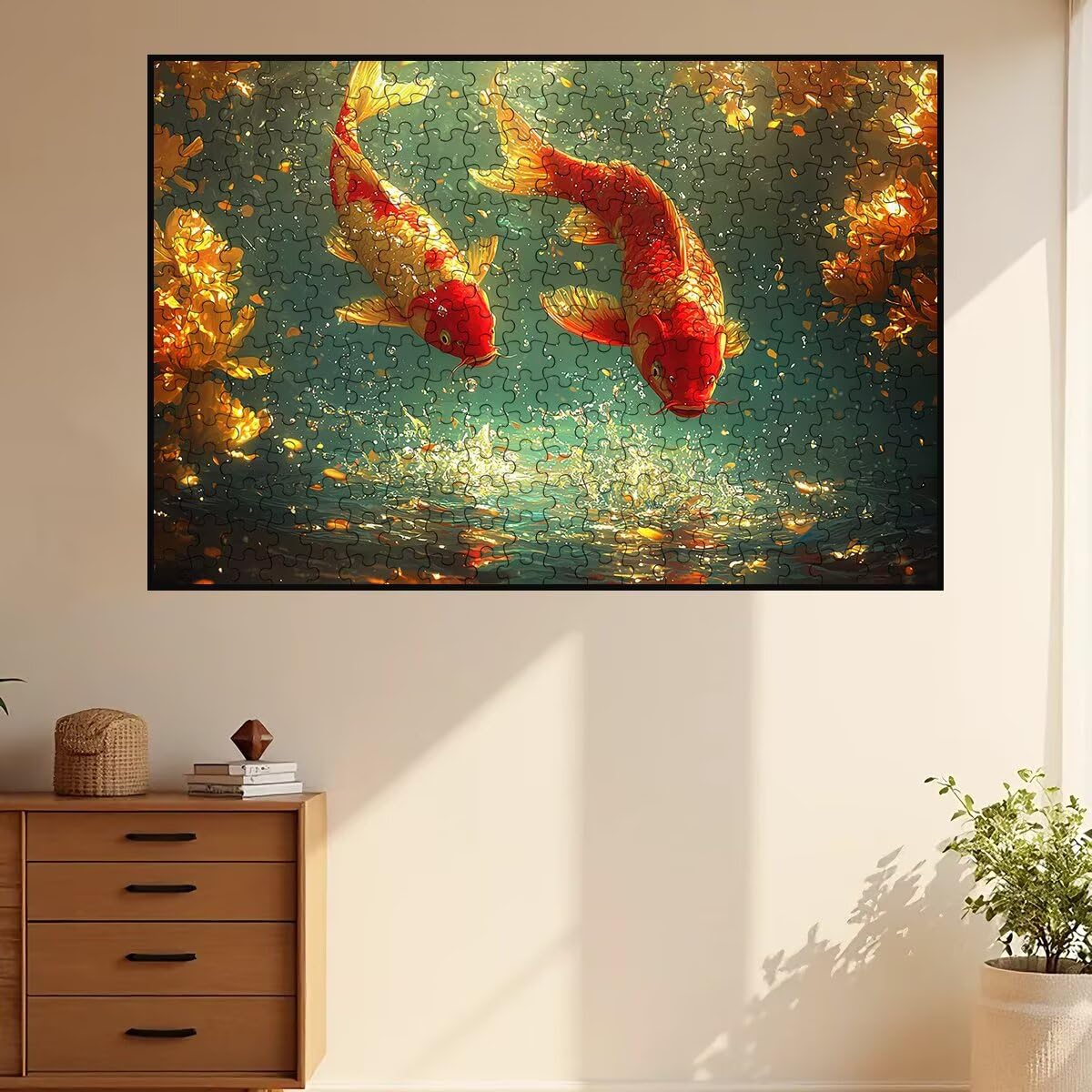 Puzzle 1500 elementów dorośli ryby, puzzle dla dorosłych 1500 elementów, kwiatowe klasyczne puzzle do gry edukacyjne w rodzinie, duże drewniane puzzle z pudełkiem na prezent dla mężczyzn, wystrój