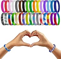 Vista 16 de 50Pcs Custom Silicone Wristbands Personalized Debossed Rubber Bracelets for Motivation, Party favors, Events, Birthdays, Awareness
