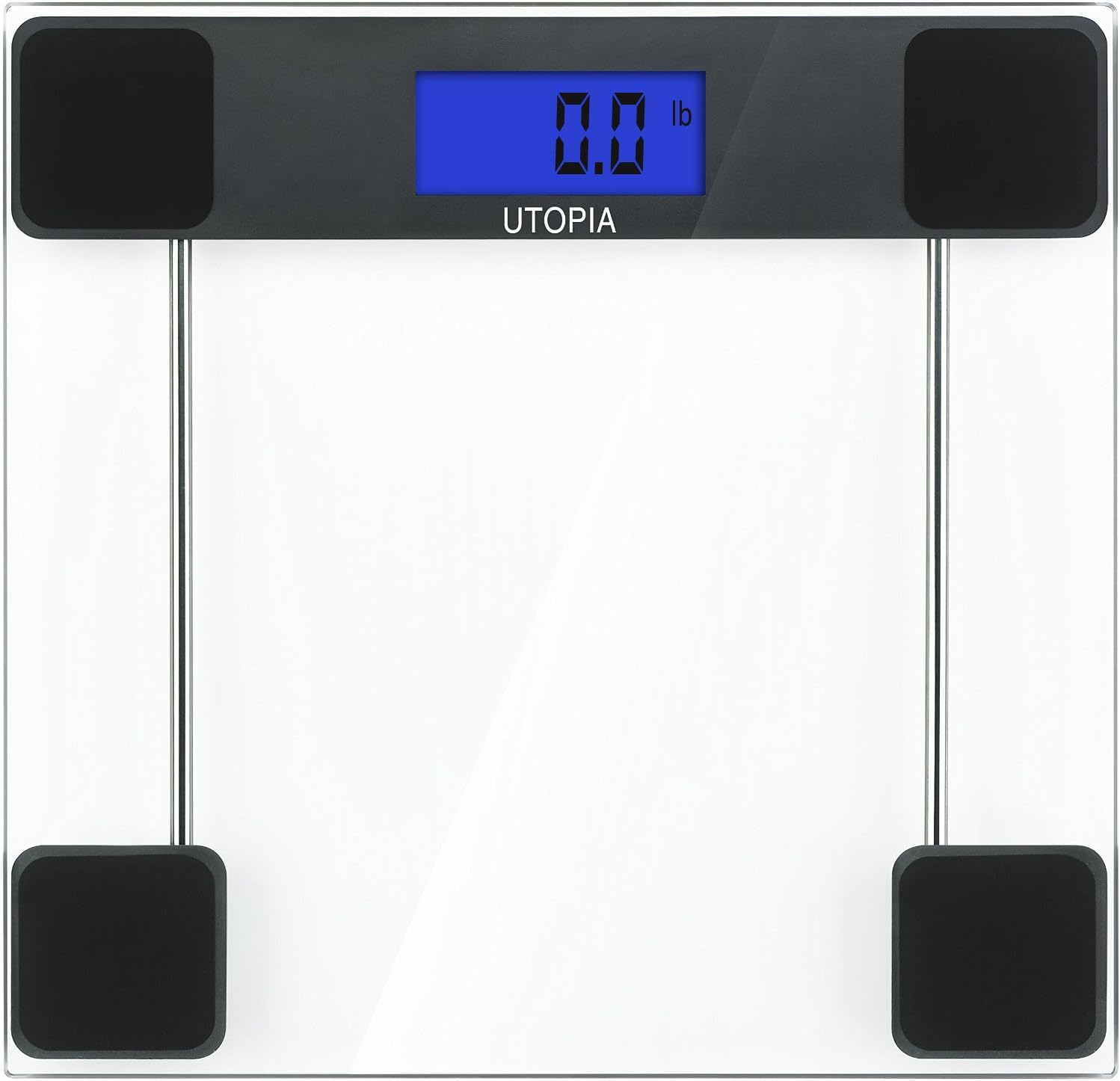 Utopia Home Digital Glass Bathroom Scale with Thick Tempered Glass (White)