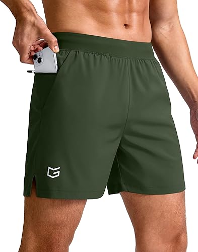 Miniatura 29 de G Gradual Pantalones cortos deportivos para correr para hombre de 7/5/9 pulgadas, bolsillo con cremallera, ligeros, para entrenamiento, gimnasio
