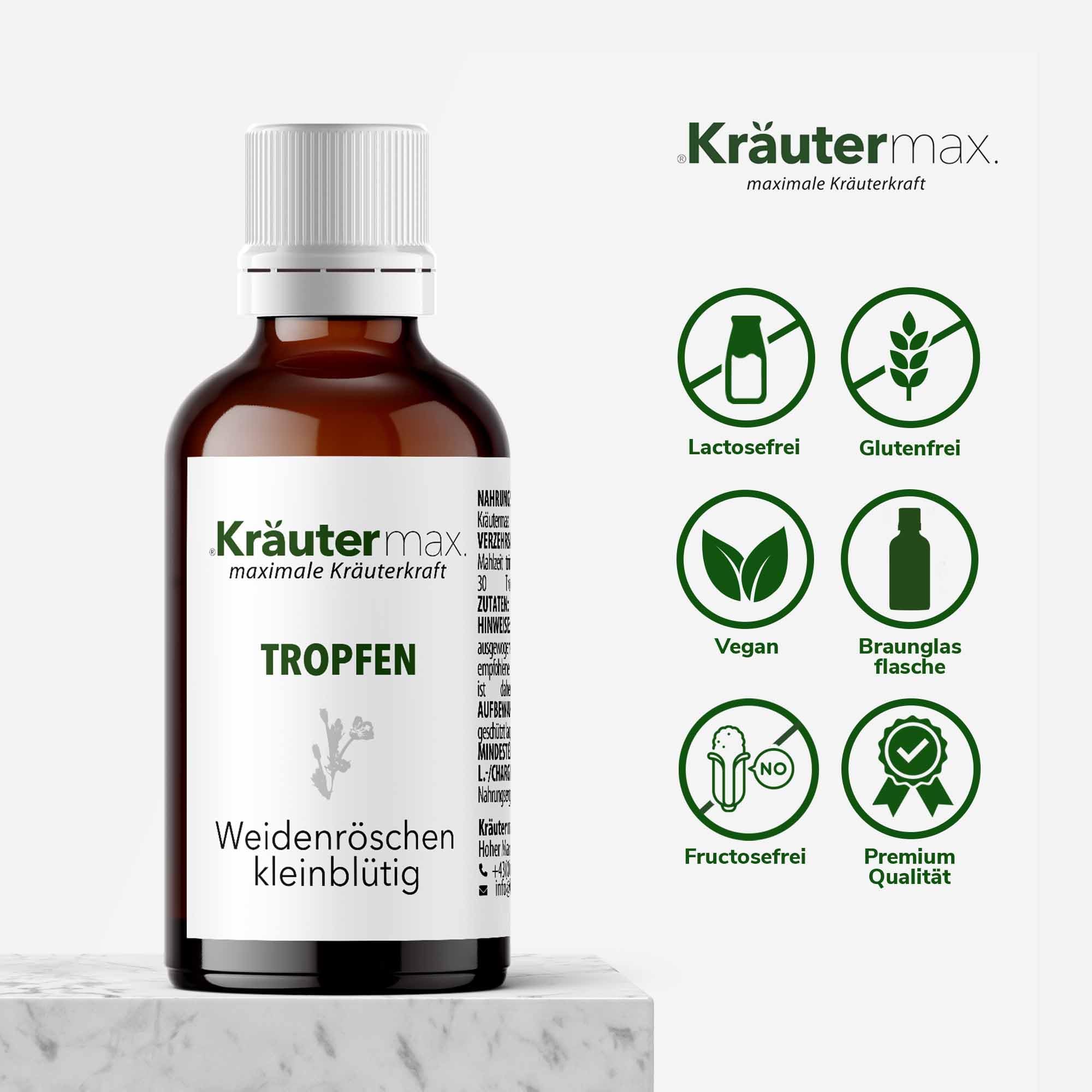 Kräutermax Weidenröschen Tropfen Extrakt aus Weidenröschen kleinblütig Epilobium parviflorum 1 x 50 ml