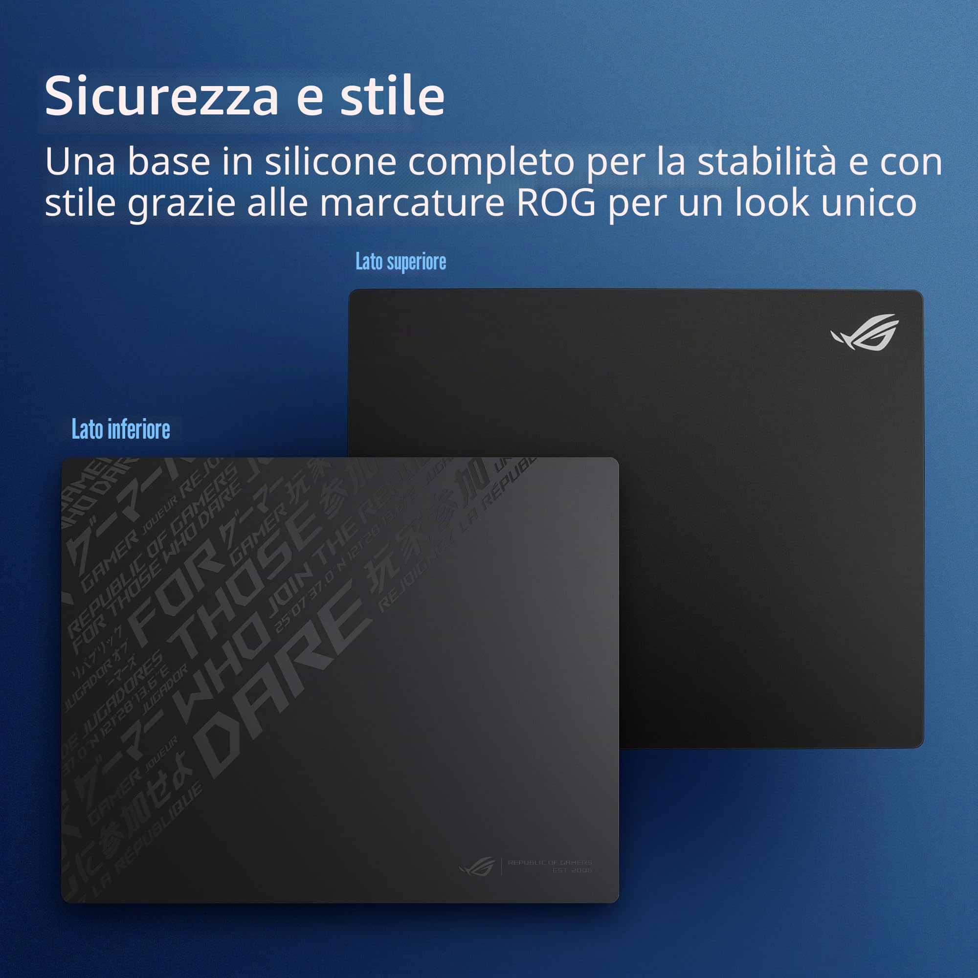 ASUS ROG NH04 ROG Moonstone ACE Tappetino per mouse da gioco, 50 x 40 x 0,4 cm, di grandi dimensioni, superficie ultra liscia, vetro temperato, giochi Esports e FPS, nero