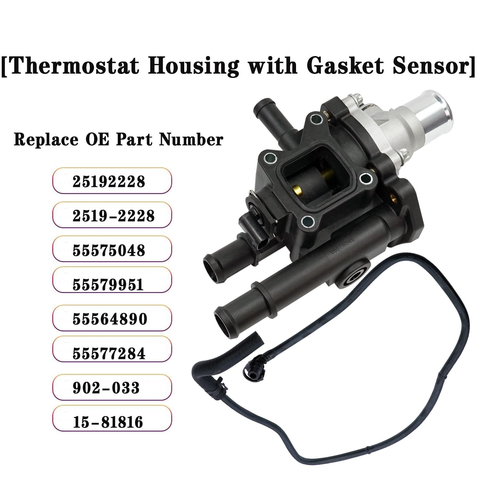 Thermostat Housing with Gasket Sensor Compatible with 1.8L & 1.6L