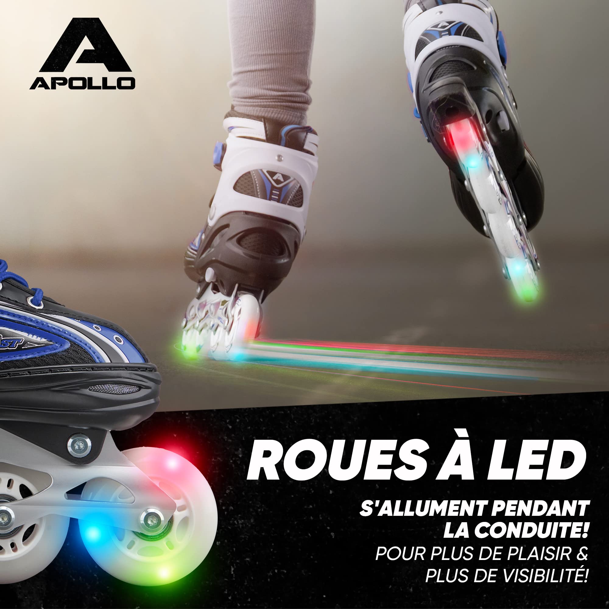 Apollo Super Blades X Pro, S, M, L, Roues LED illuminées Rollers pour Enfants idéals pour débutants, Patins à roulettes Confortables Patins Inline pour Filles et garçons - 4