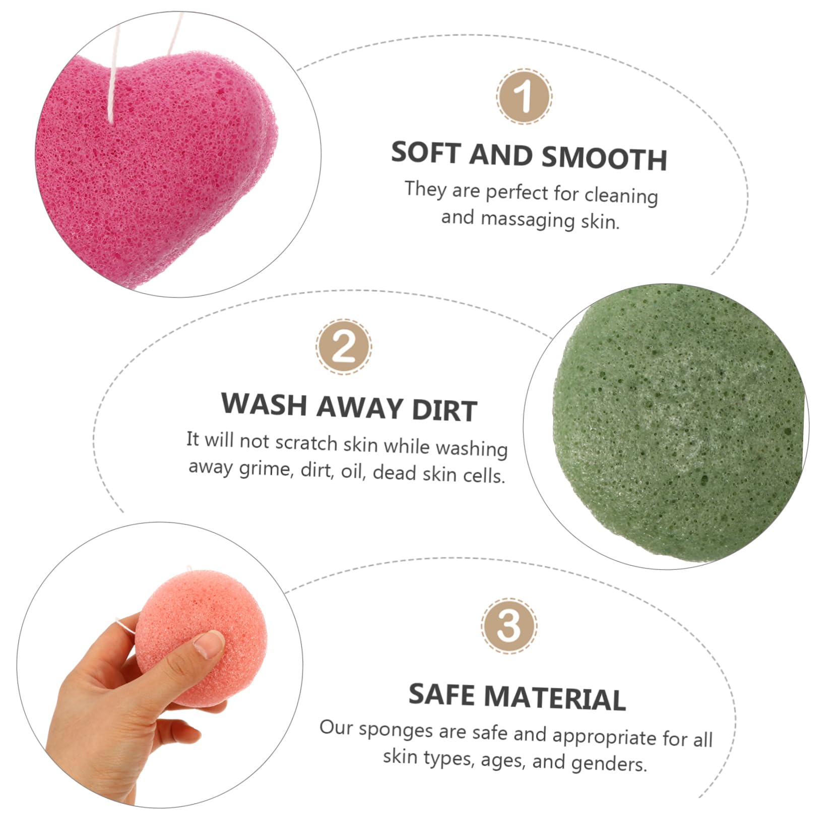 FOMIYES 2 Sets Make-up-schwamm Gesichtsreinigungs-peeling-schwamm Zellulose-gesichtsschwämme Sanfte Entfernung für Verschiedene Hauttypen Einfach Zu Verwenden für Unterwegs 8 Stück