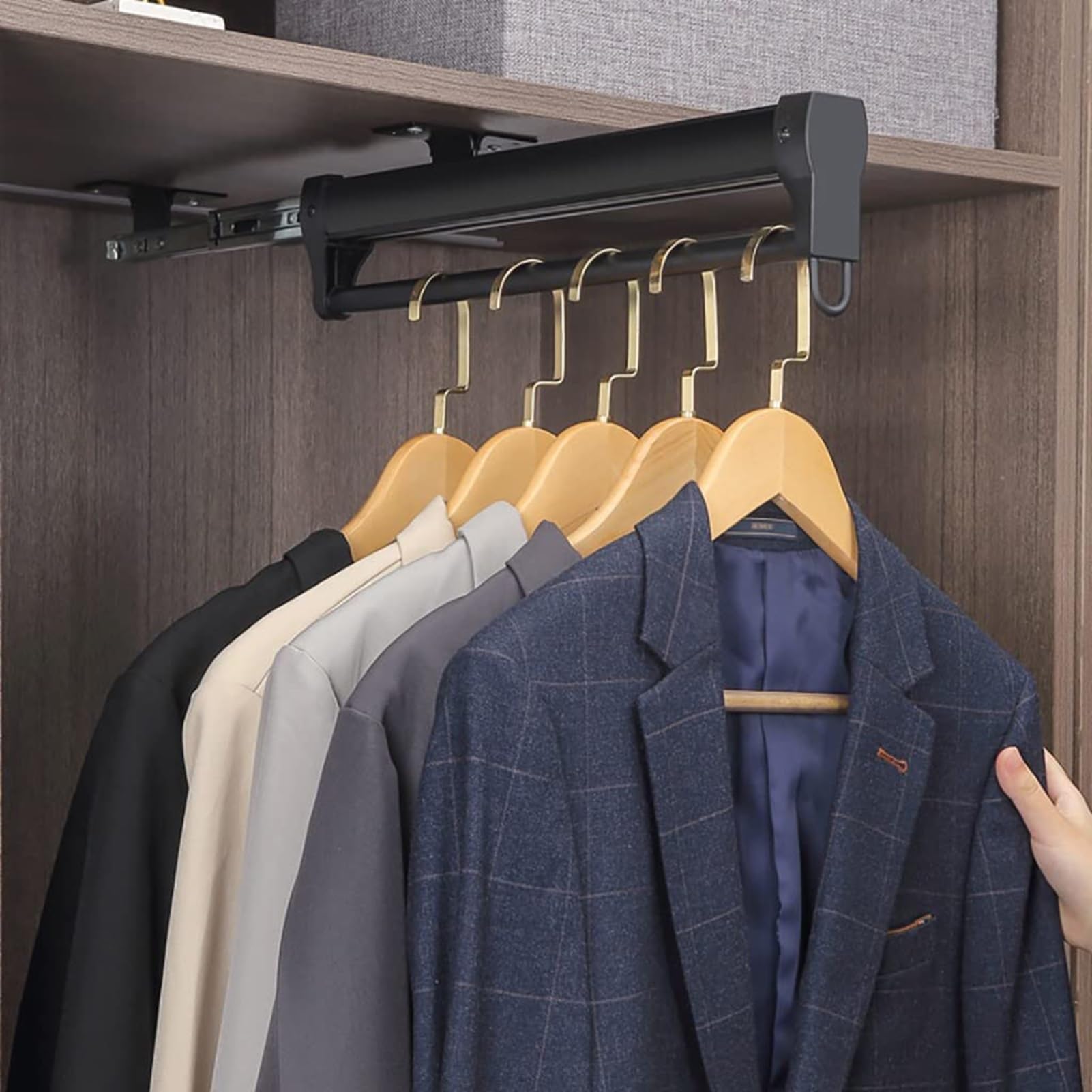 Heavy Duty Extendable Clothes Rail - Metal Hanging Rod For Wardrobes, 35Kg Load Capacity, 24-Inch Wardrobe Pants Rack, Adjustable Hanger Rail For Closet Organization,One Color.One Color-46cm/18.1in