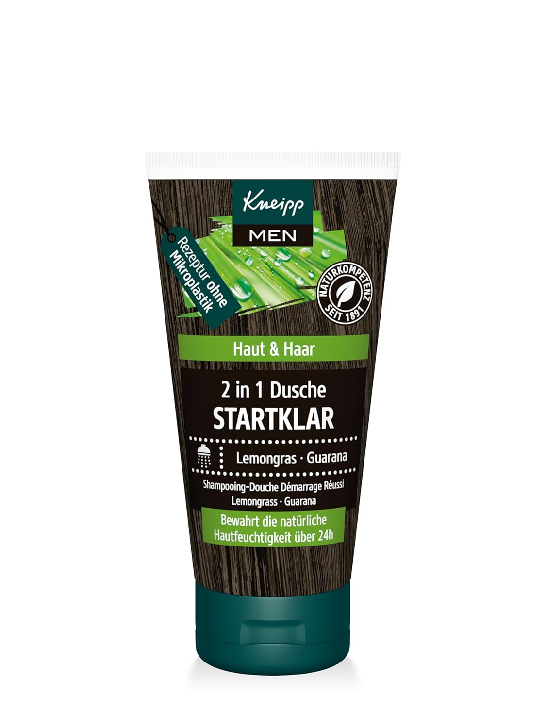 Kneipp MEN 2-in-1 Men’s Shower Startklar Travel Size – Invigorating Shower Gel for Skin, Hair & Face – Vegan – Formulation without Microplastics – 50 ml