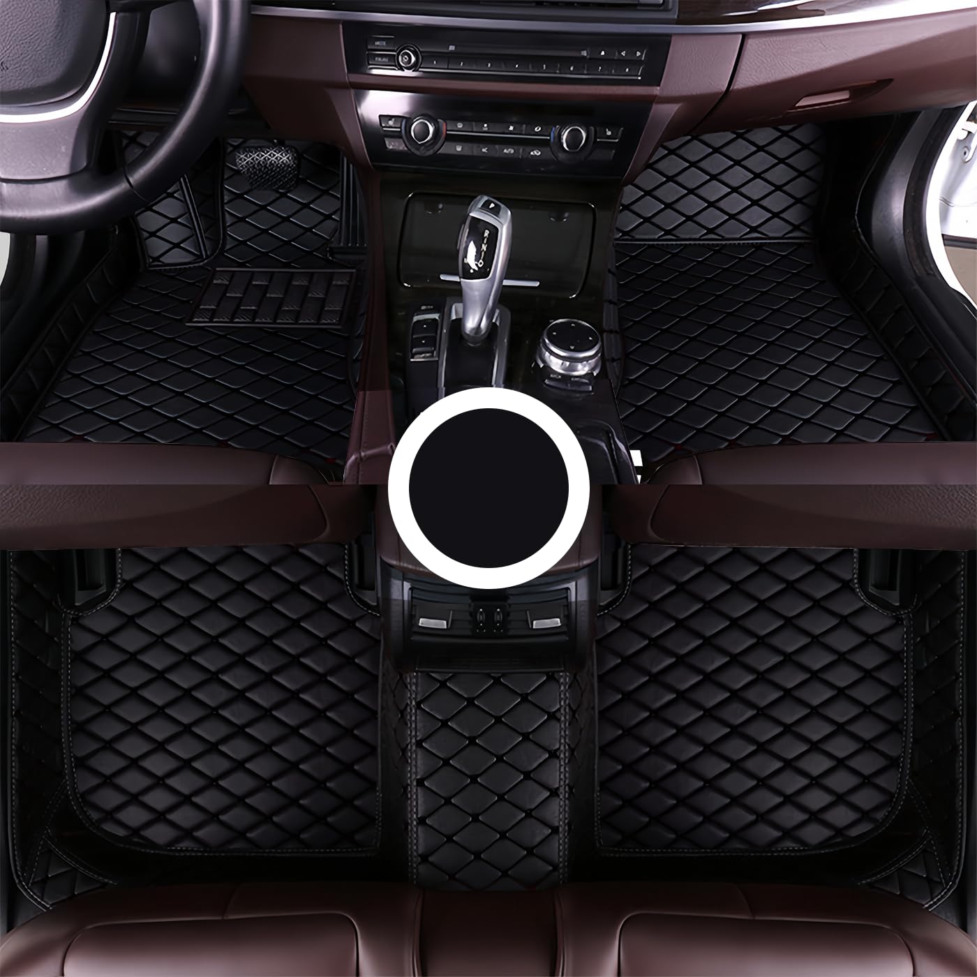 Car Mats for Acura TLX 2015-2023, Car Floor Mats All Weather, Anti-Slip Leather Automotive Floor Mats, 1st & 2nd Seat Car Carpet Accessories(Black)